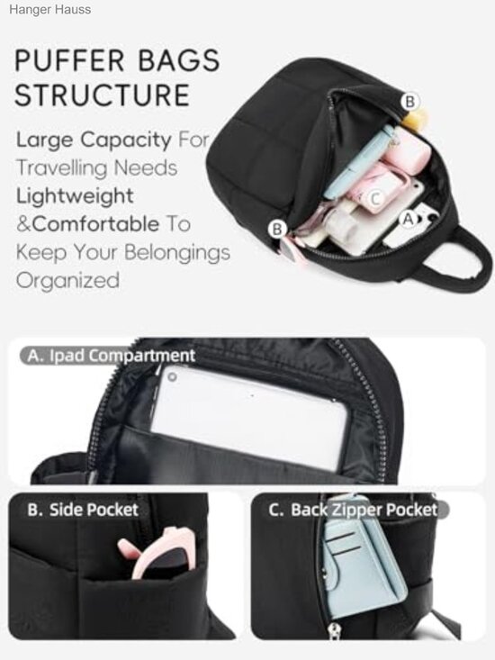 Mini Backpack for Women Nylon Lightweight Travel Fashion Backpack Purse main image 6